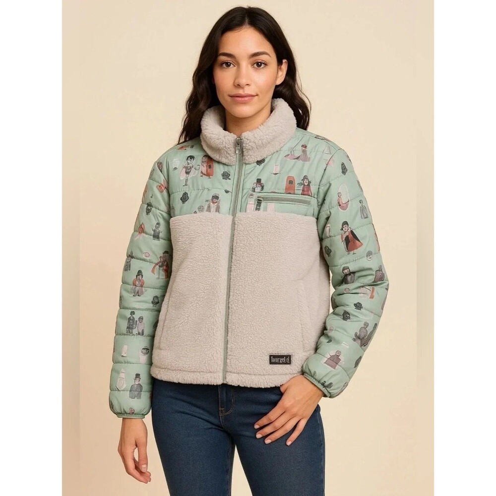 Disney Parks Jacket Adult  XL Haunted Mansion Leota Fleece Sherpa Full Zip
